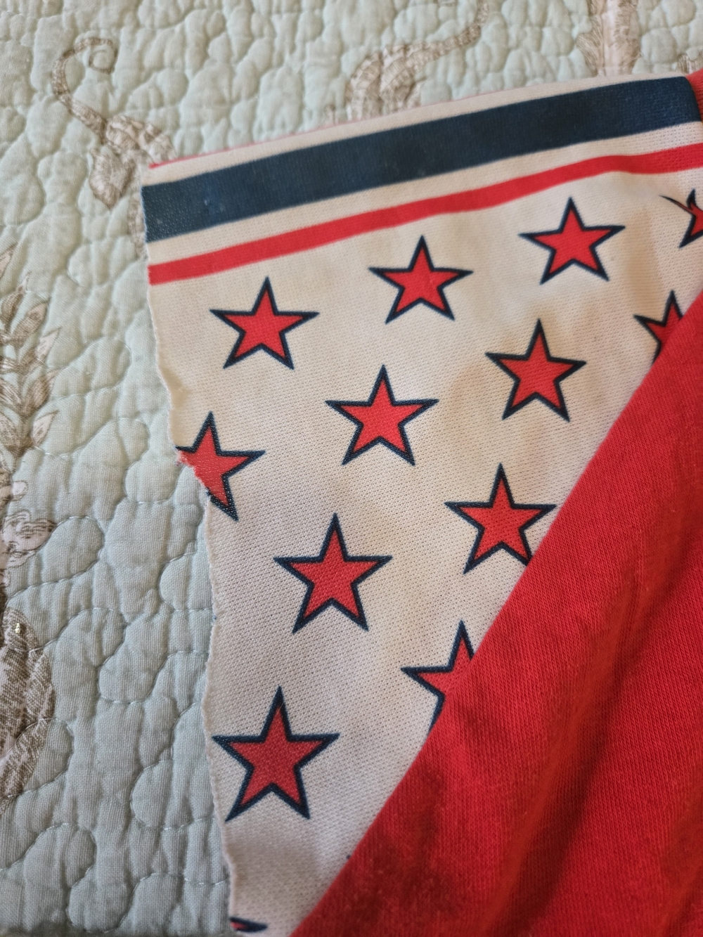 Vintage O.M. Tiffany Red Tigers Crop Top with Star-Patterned Sleeves S - Picture 3 of 7